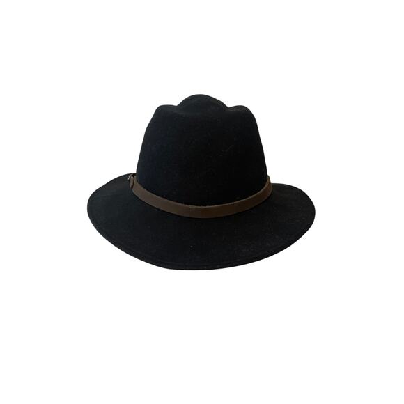 Bailey Light Felt Black Leather Banded Logo Safari Fedora Hat Mens 22 in Cir. - Picture 2 of 9